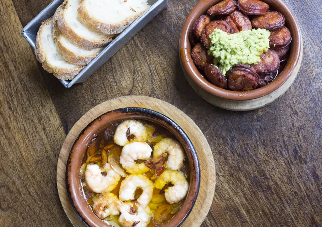Gambas y chorizo